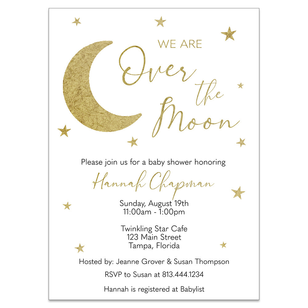 Over the Moon Baby Shower Invitation