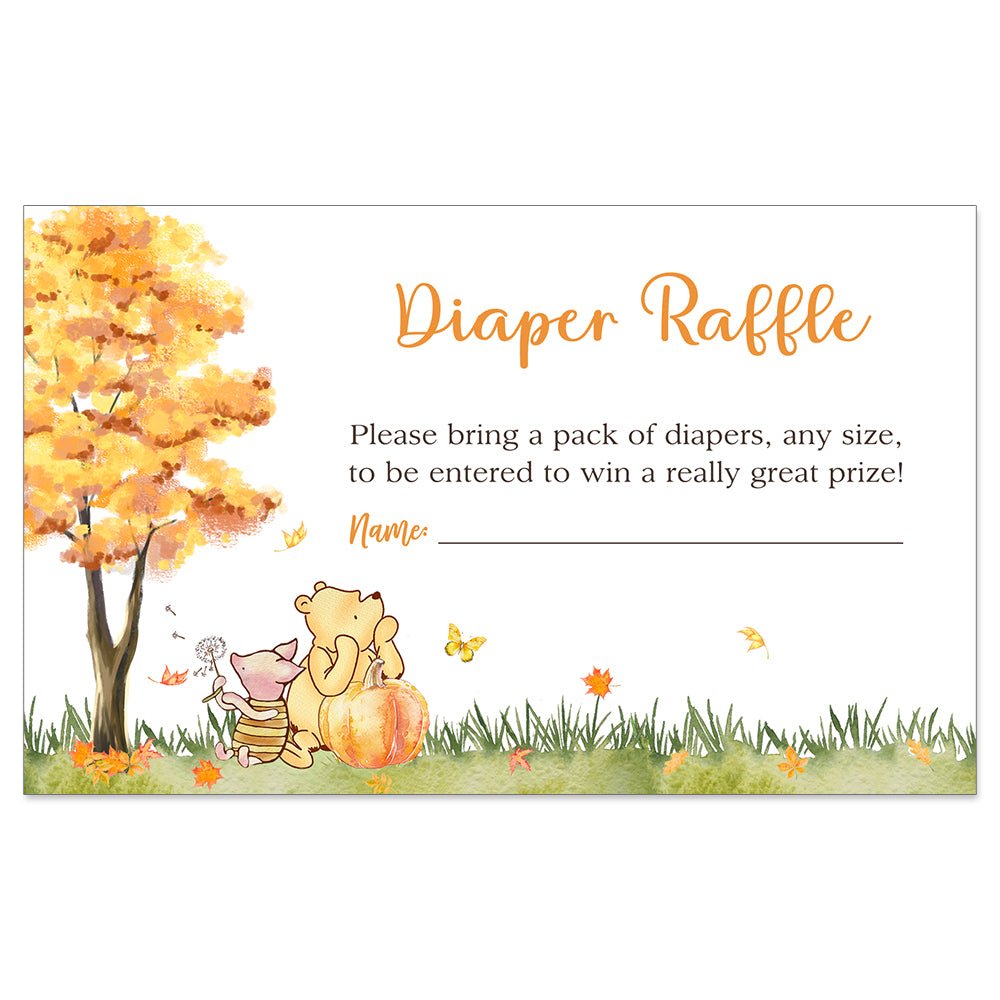 Winnie the Pooh Autumn Diaper Raffle Ticket – The Invite Lady