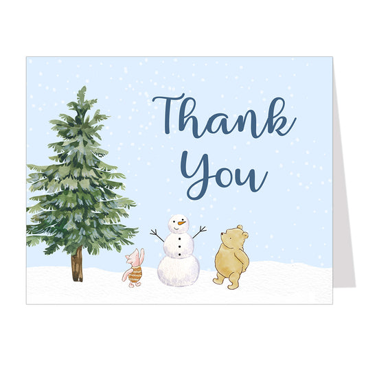 Winnie the Pooh Winter Thank You Card