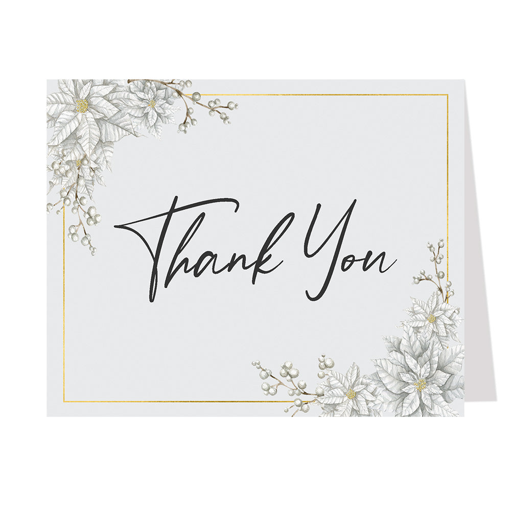 Winter Floral Thank You Card