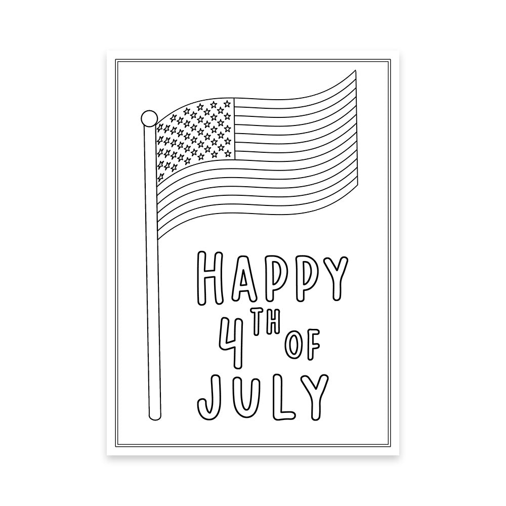 4th of July Coloring Cards, Set of 12