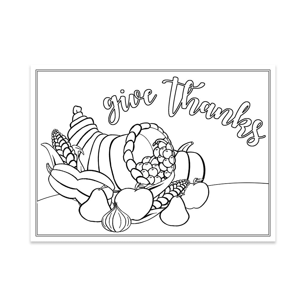 Autumn Coloring Cards Set of 12