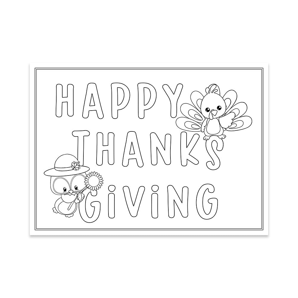 Autumn Coloring Cards Set of 12