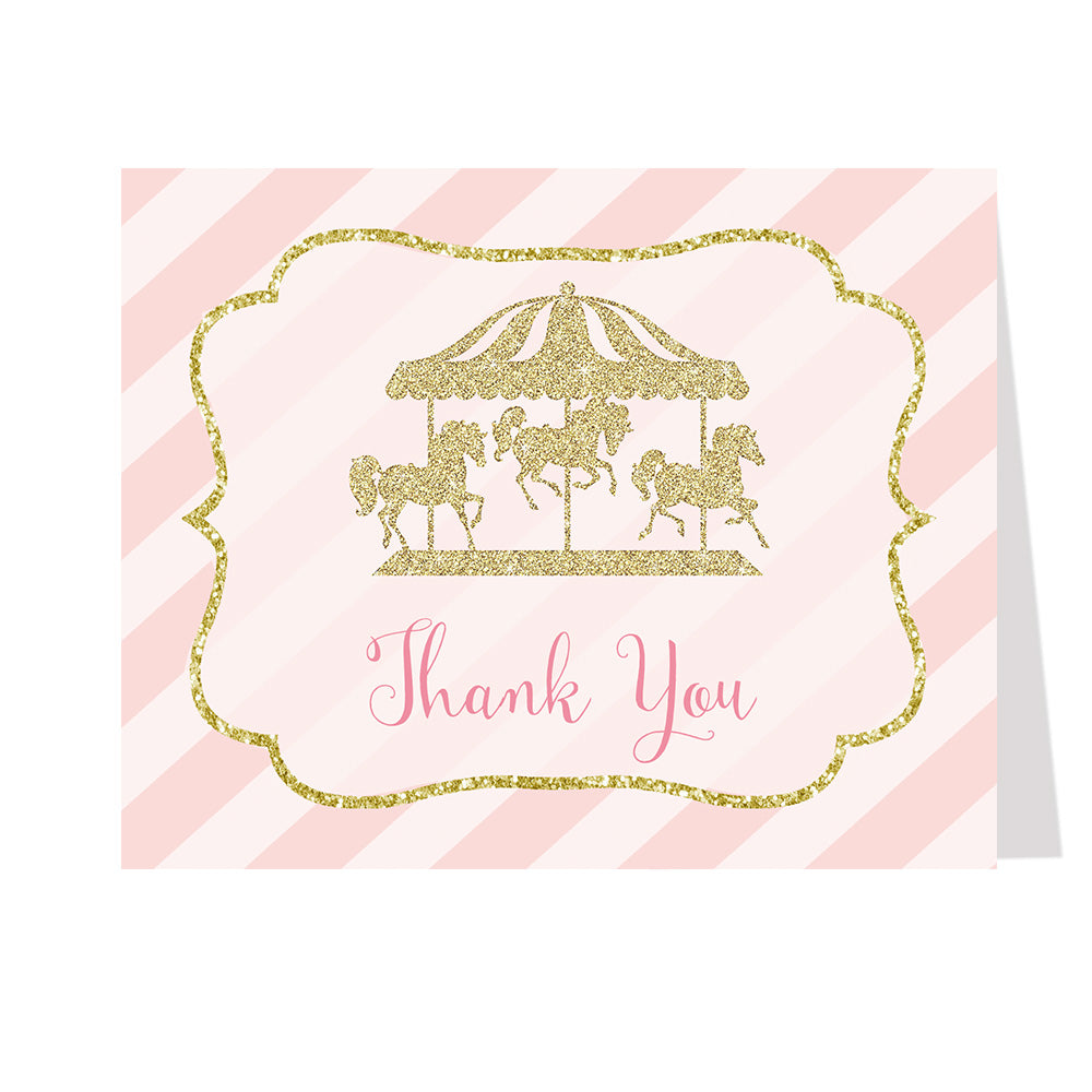 Carousel Birthday Party Thank You Card