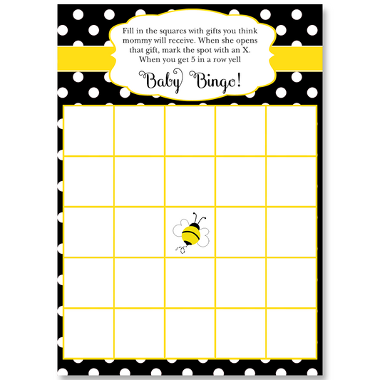 Babee On the Way Polkadot Baby Shower Bingo Card