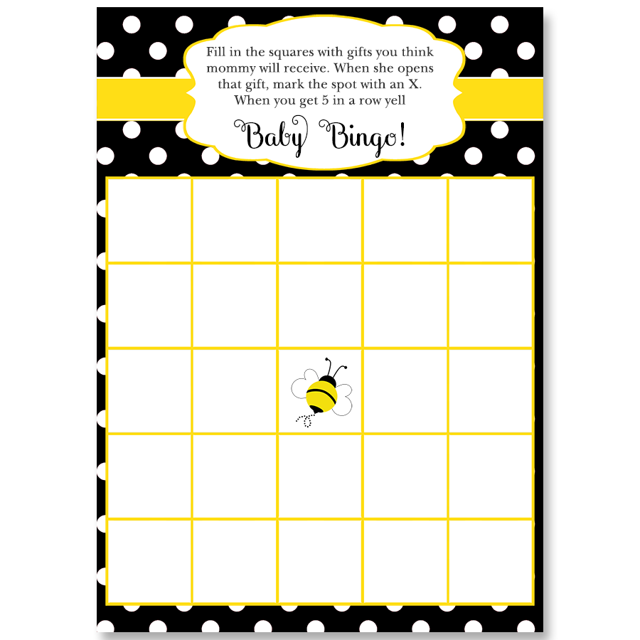 Babee On the Way Polkadot Baby Shower Bingo Card