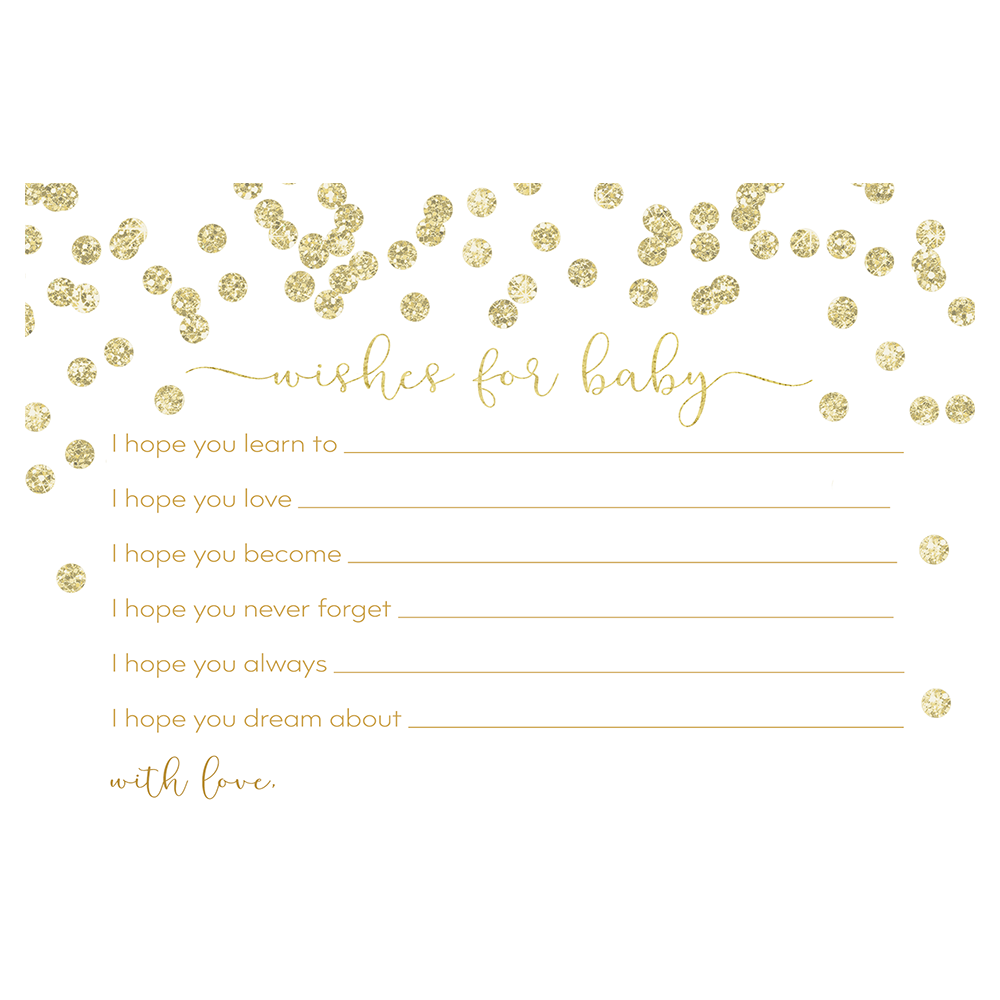 A Brunch for Baby Gold Baby Shower Wishes Card