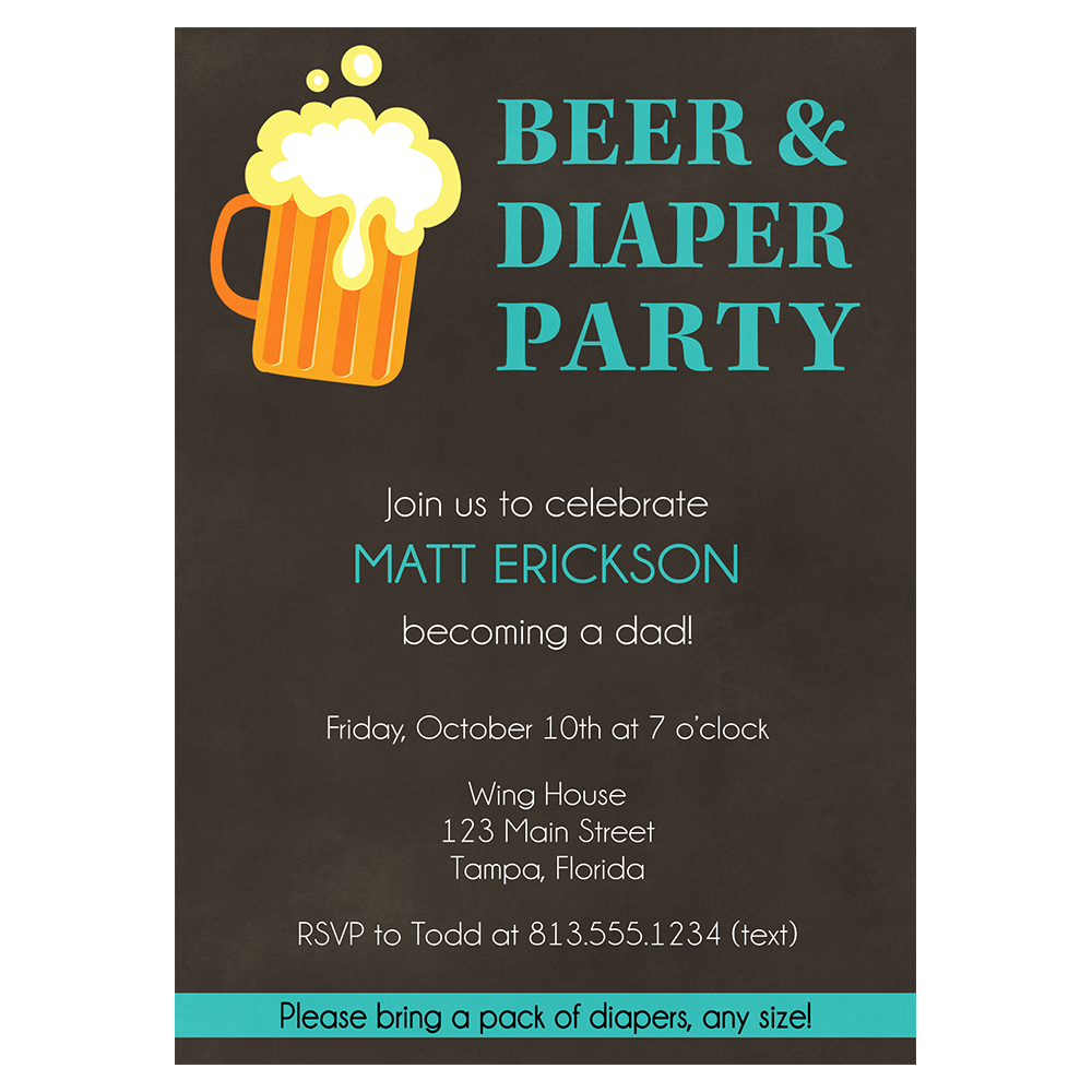 Beer and Diaper Party Invitation