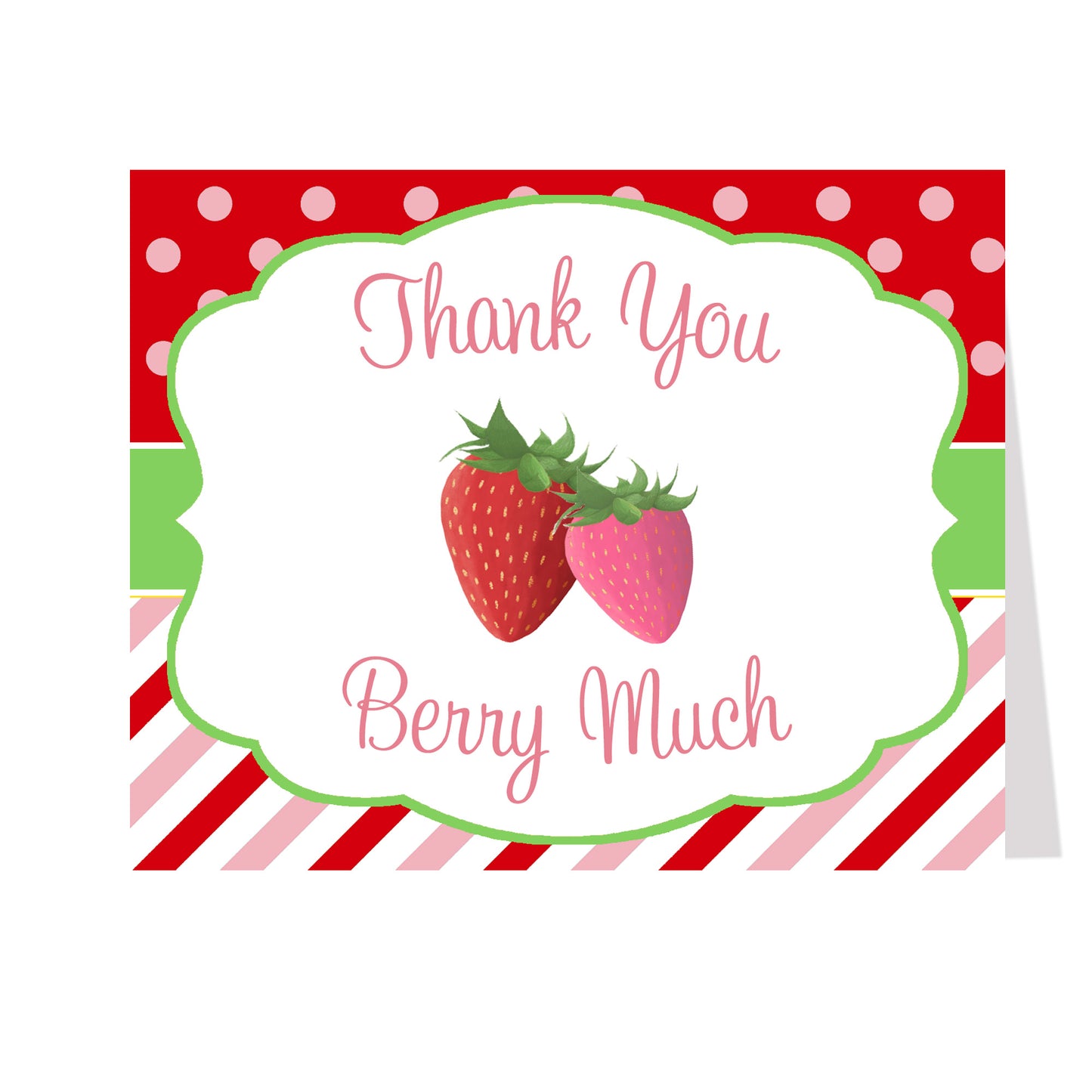 Berry Sweet Strawberry Baby Shower Thank You Card