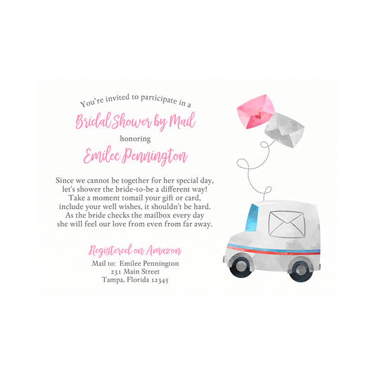 Bridal Shower by Mail Pink Invitation