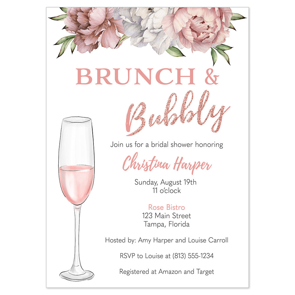 Brunch & Bubbly Bridal Shower Invitation