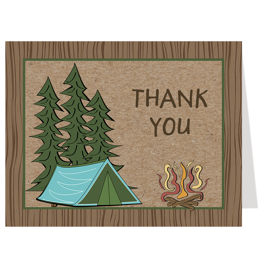 Camping Birthday Thank You Card