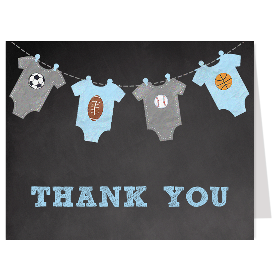 Little All Star Chalkboard Thank You Card