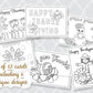 Autumn Coloring Cards Set of 12