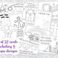 Bible Stories Coloring Cards, Set of 12