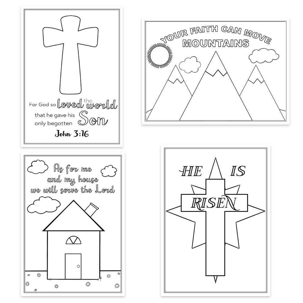Bible Stories Coloring Cards, Set of 12