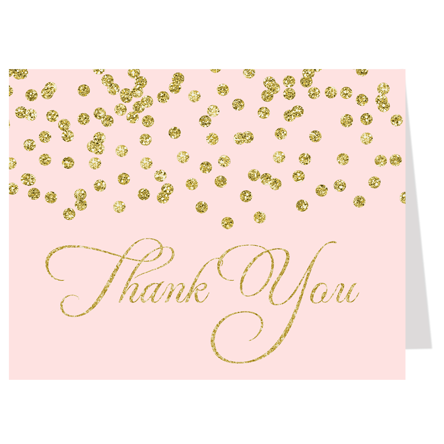 Quinceanera Gold Thank You Card