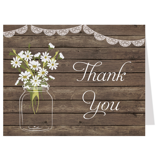 Country Mason Jar Thank You Card