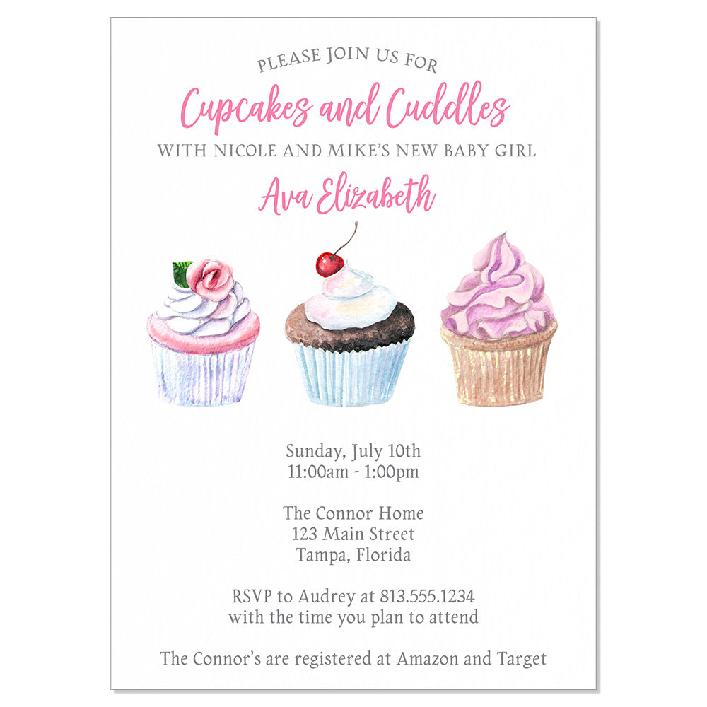 Cupcakes and Cuddles Meet and Greet Invitation