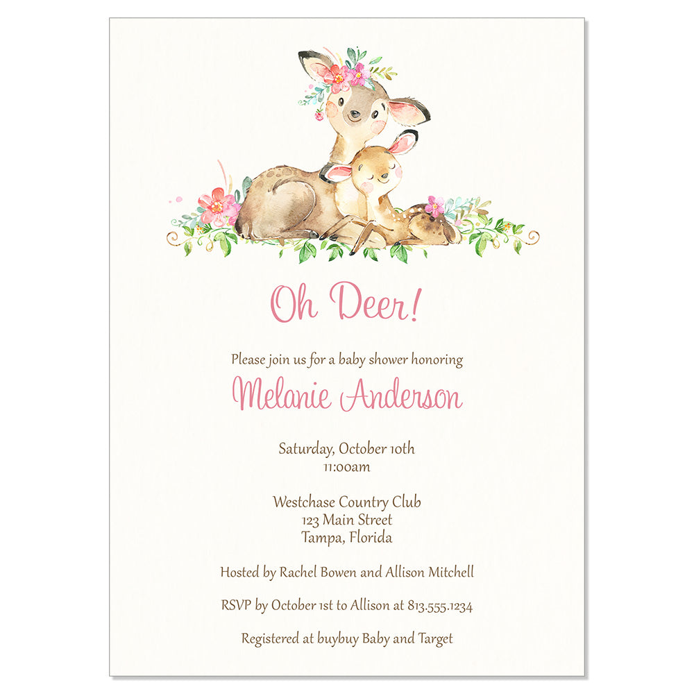 Deer Baby Shower Invitation