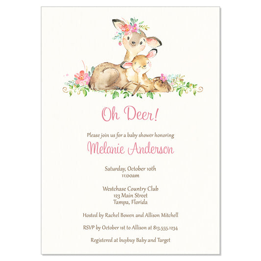 Deer Baby Shower Invitation