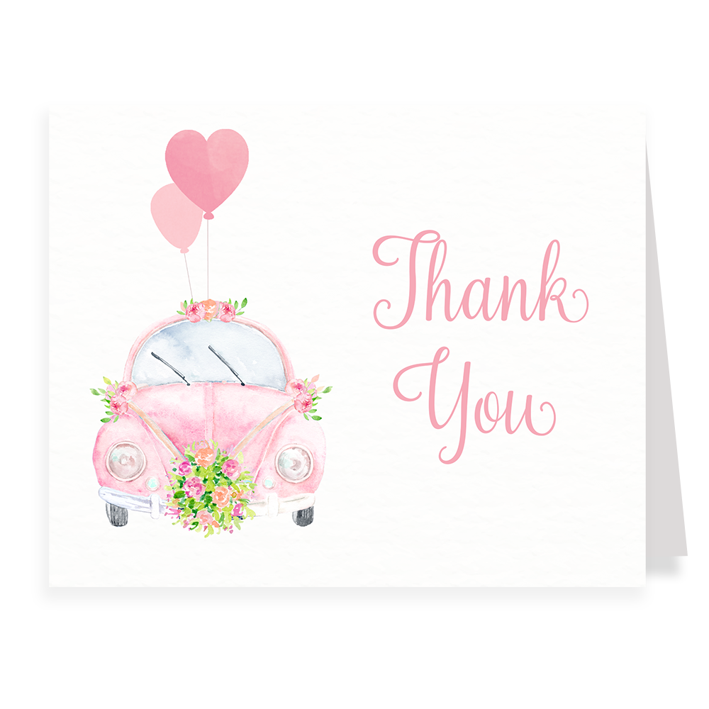 Drive By Bridal Shower Thank You Card