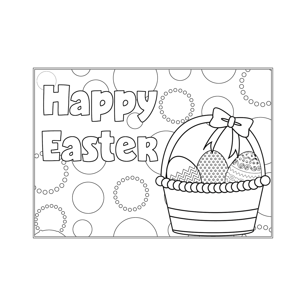 Easter Coloring Greeting Cards, Set of 12