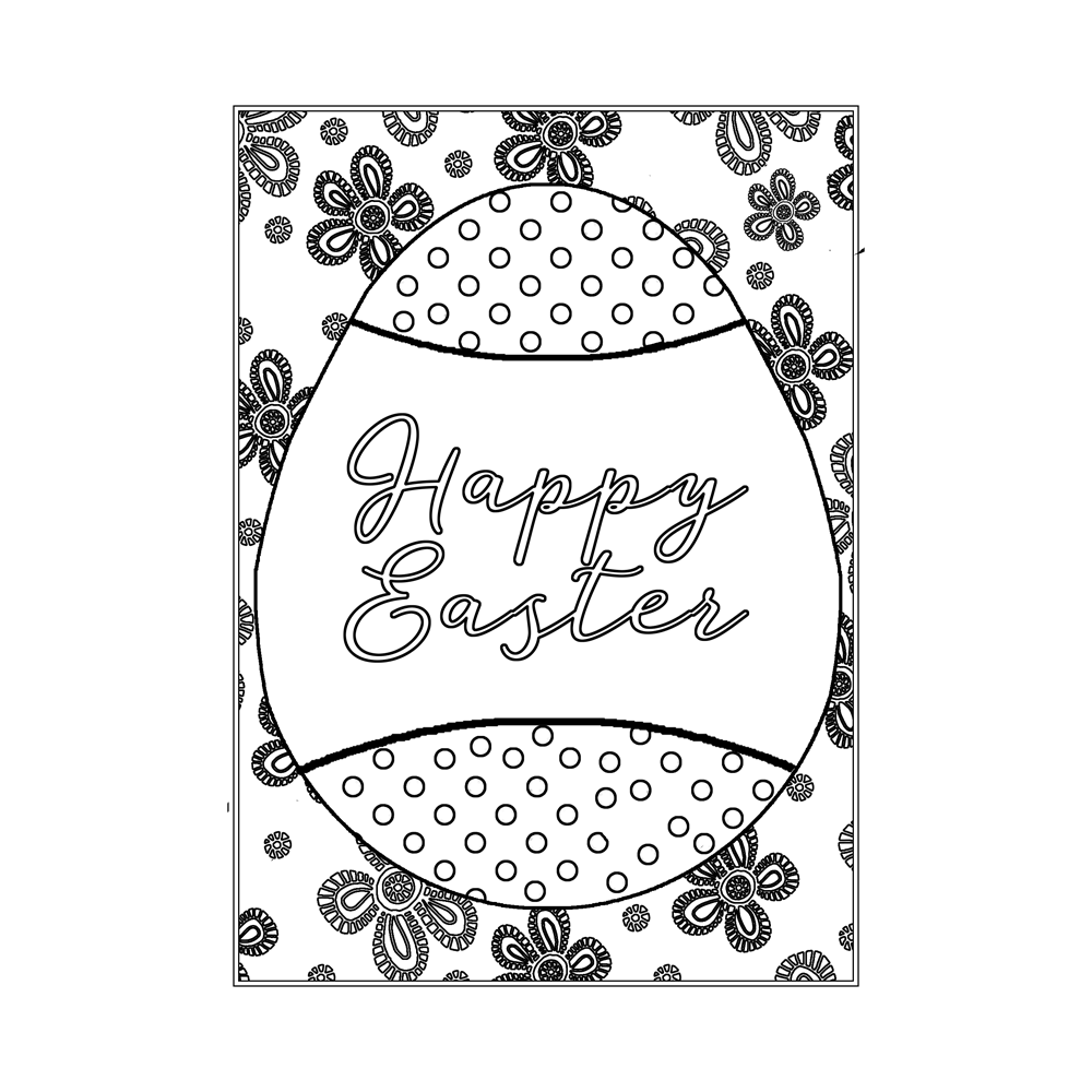 Easter Coloring Greeting Cards, Set of 12