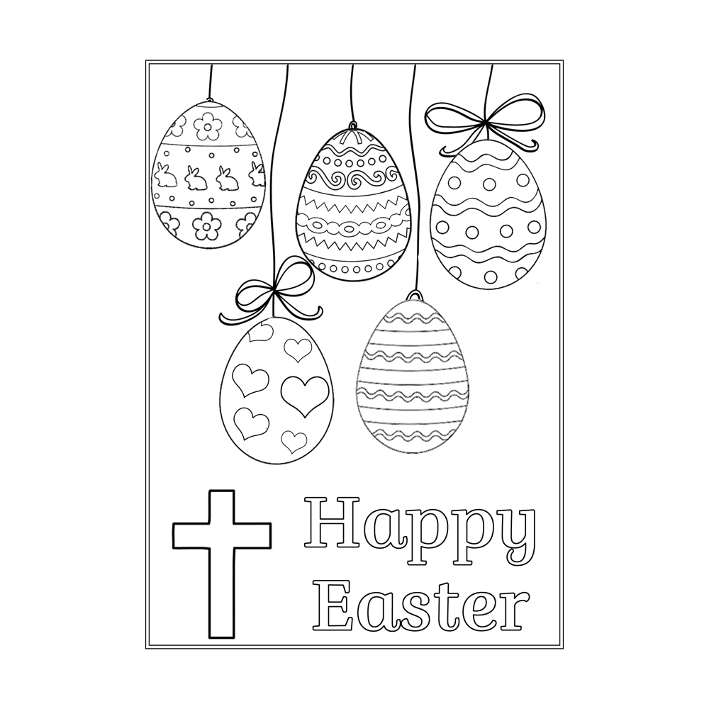 Easter Coloring Greeting Cards, Set of 12