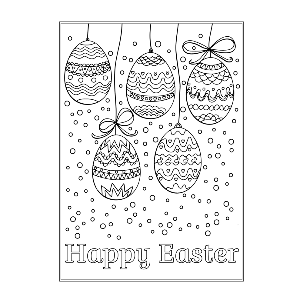 Easter Coloring Greeting Cards, Set of 12