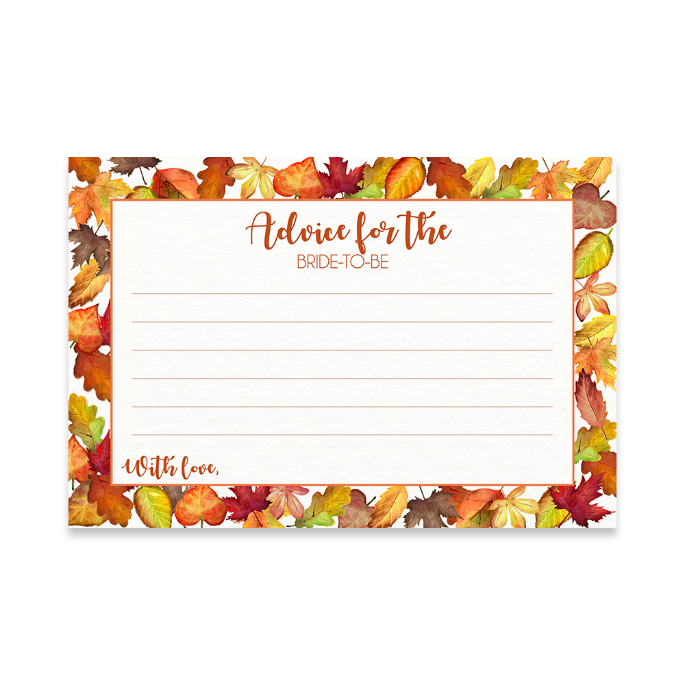 Falling for Autumn Bridal Shower Advice Card
