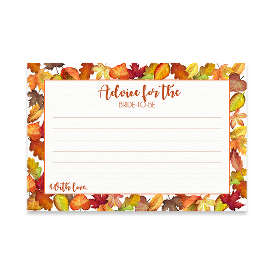 Falling for Autumn Bridal Shower Advice Card