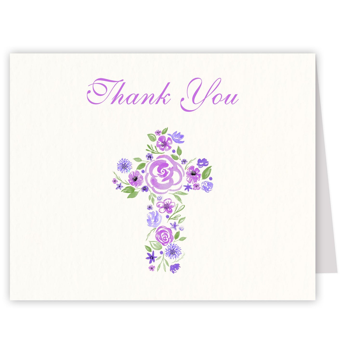 Watercolor Cross Thank You Card