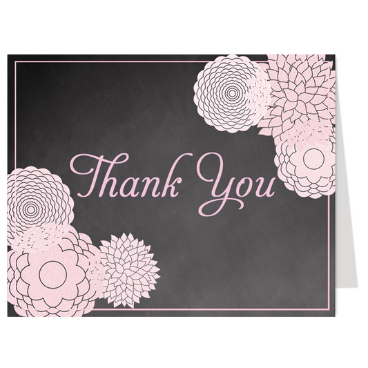 Chalkboard Floral Cross Thank You Card