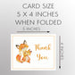 Fox Baby Shower Thank You Card