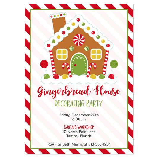 Gingerbread House Decorating Party Invitation