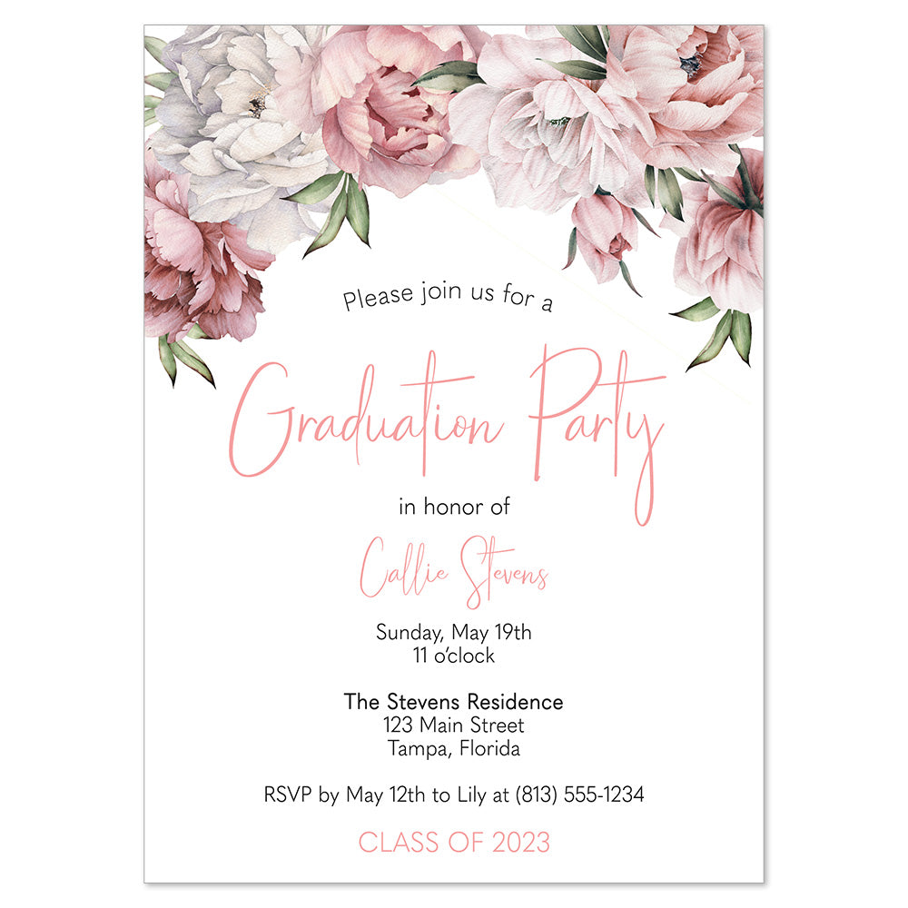 Floral Graduation Invitation