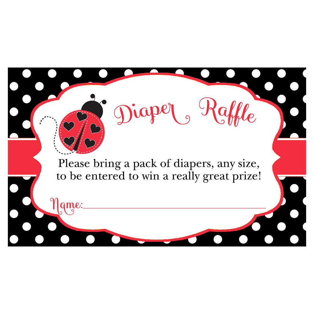 Lil' Ladybug, Red and Black, Diaper Raffle Ticket