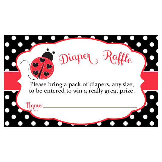 Lil' Ladybug, Red and Black, Diaper Raffle Ticket