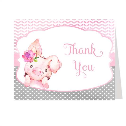 Little Piggy Baby Shower Thank You Card