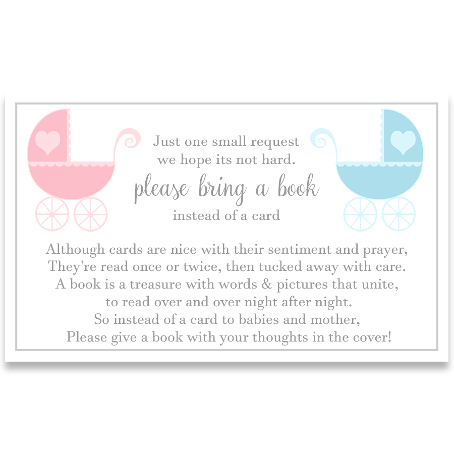 Lovely Carriages Twins Baby Shower Invitation