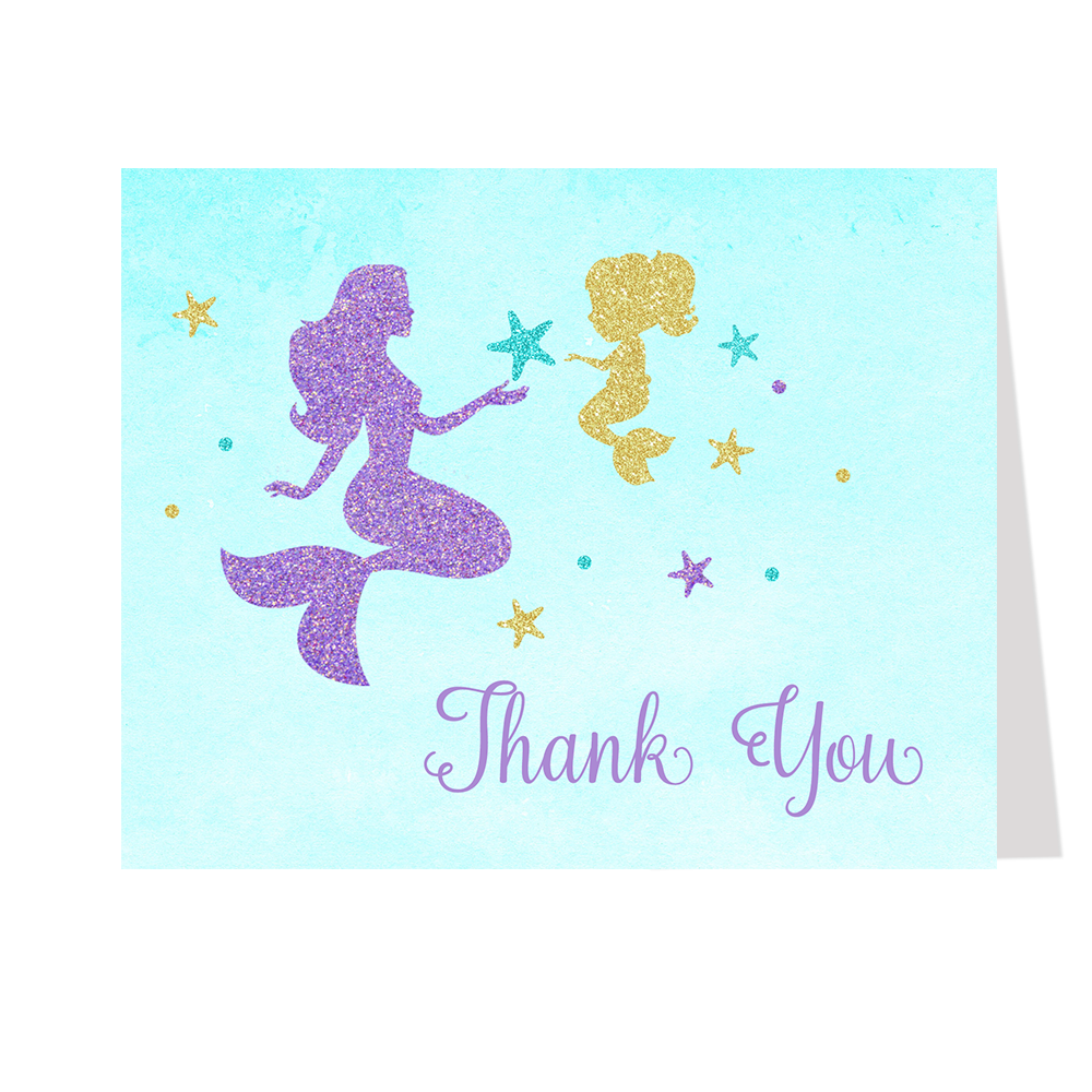 Mermaid Baby Shower Thank You Card