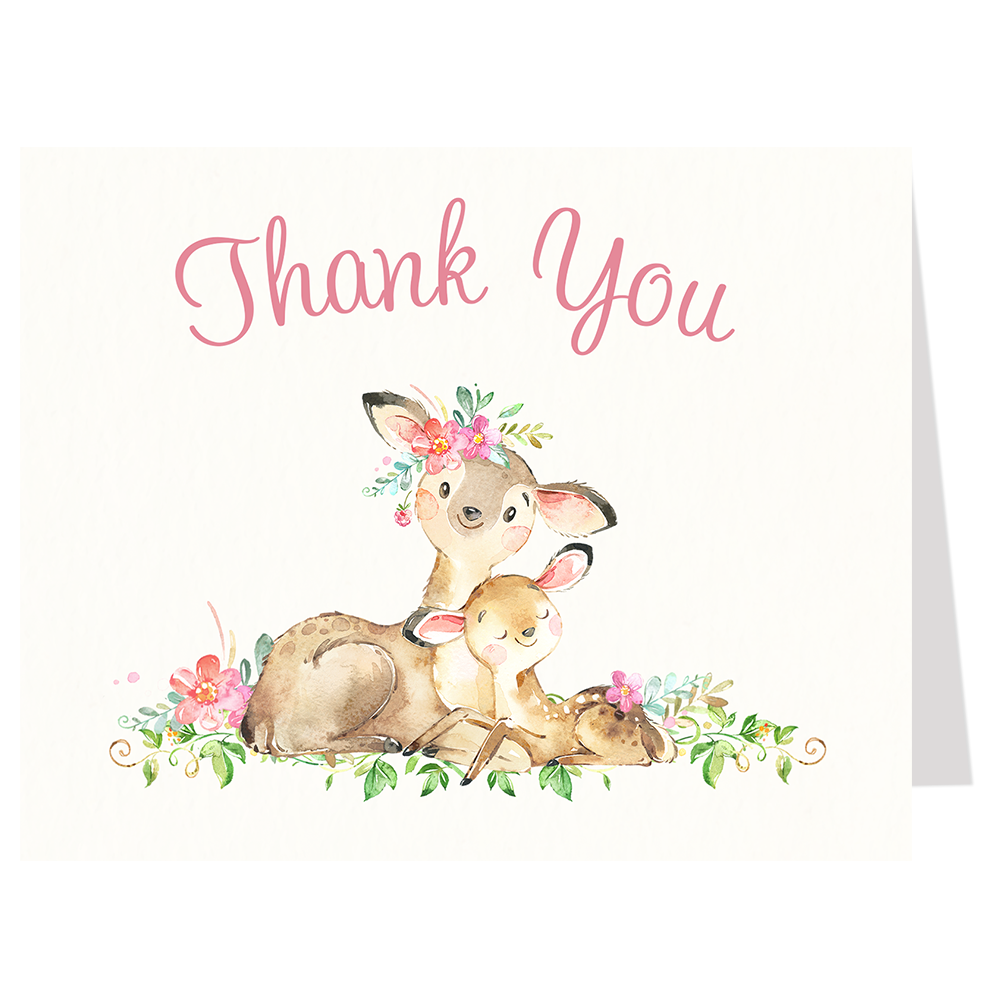 Deer Baby Shower Thank You Card