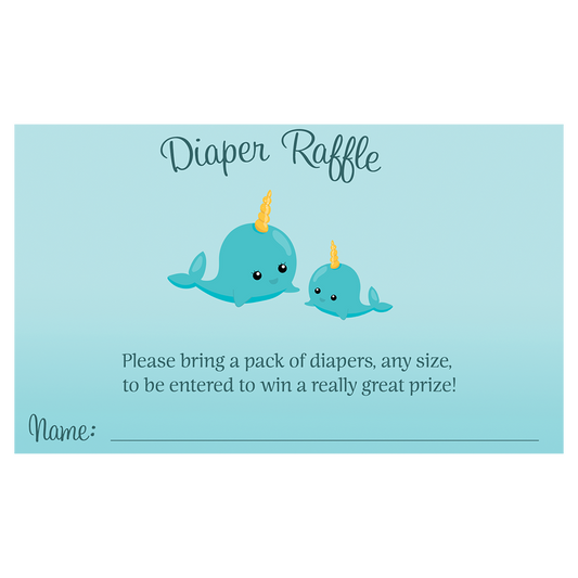 Narwhal Diaper Raffle Ticket