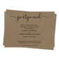 Kraft Postponement Announcement Cards