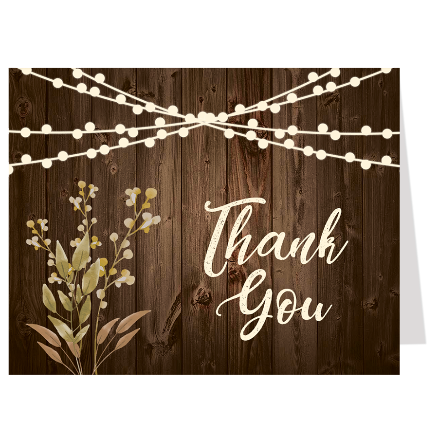 Rustic Wood Bridal Shower Thank You Card