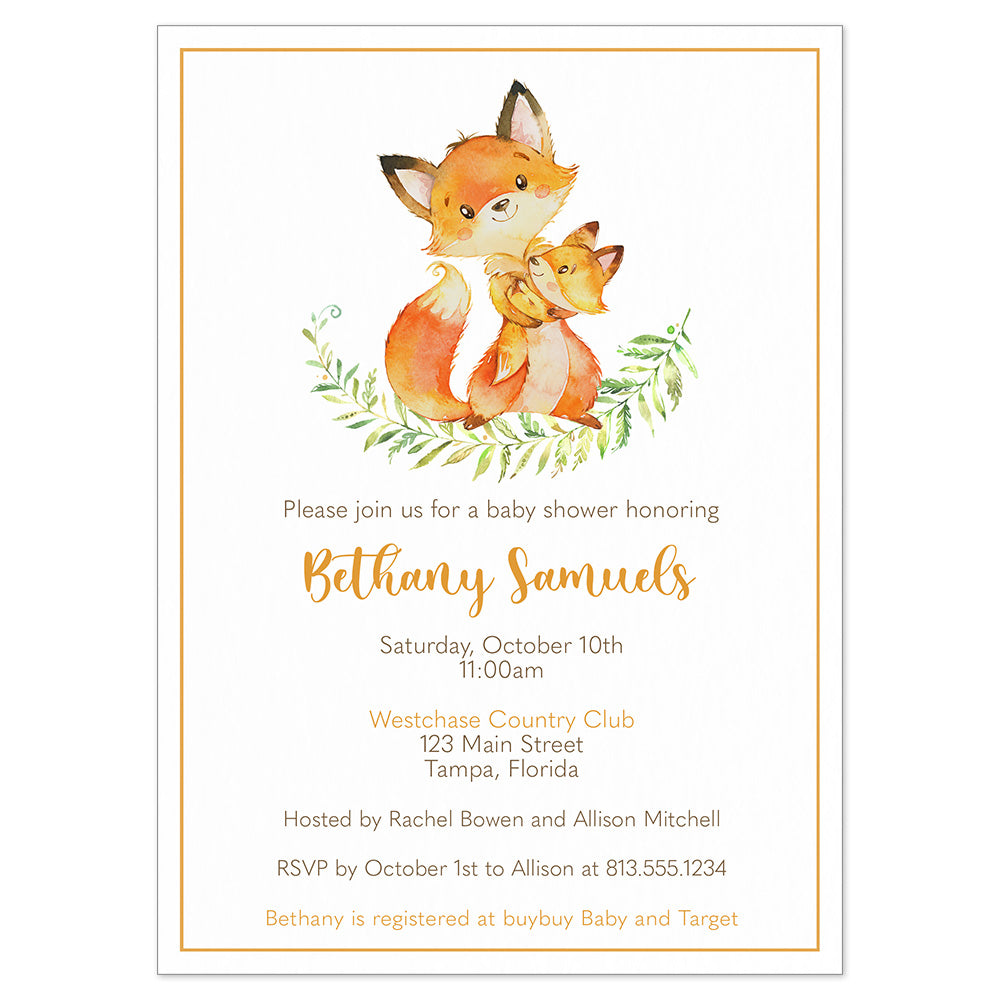 Fox Baby Shower Invitation