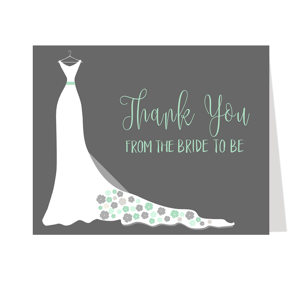 Simple Wedding Gown Thank You Card