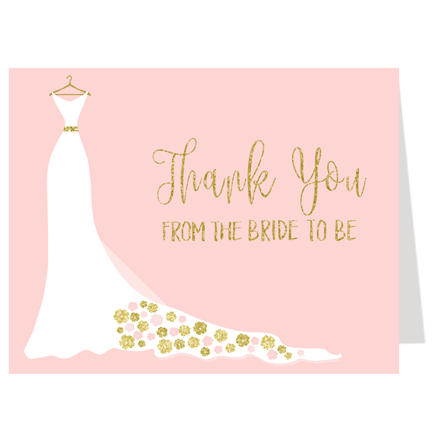 Simple Wedding Gown Thank You Card