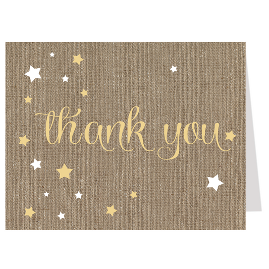 Burlap Twinkle Star Thank You Card